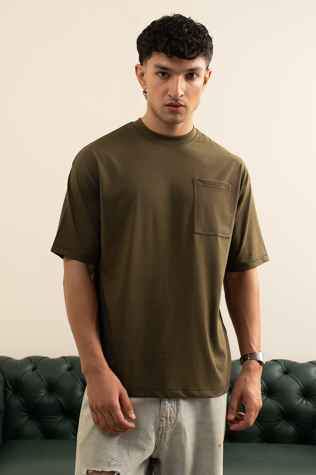 Basic Oversized Pocket T-Shirt - D052