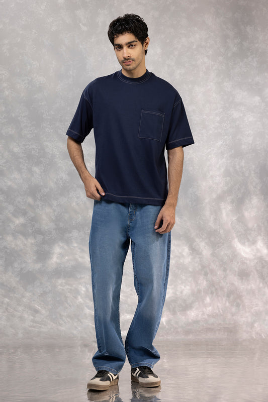 Basic Oversized Pocket T-Shirt - D087