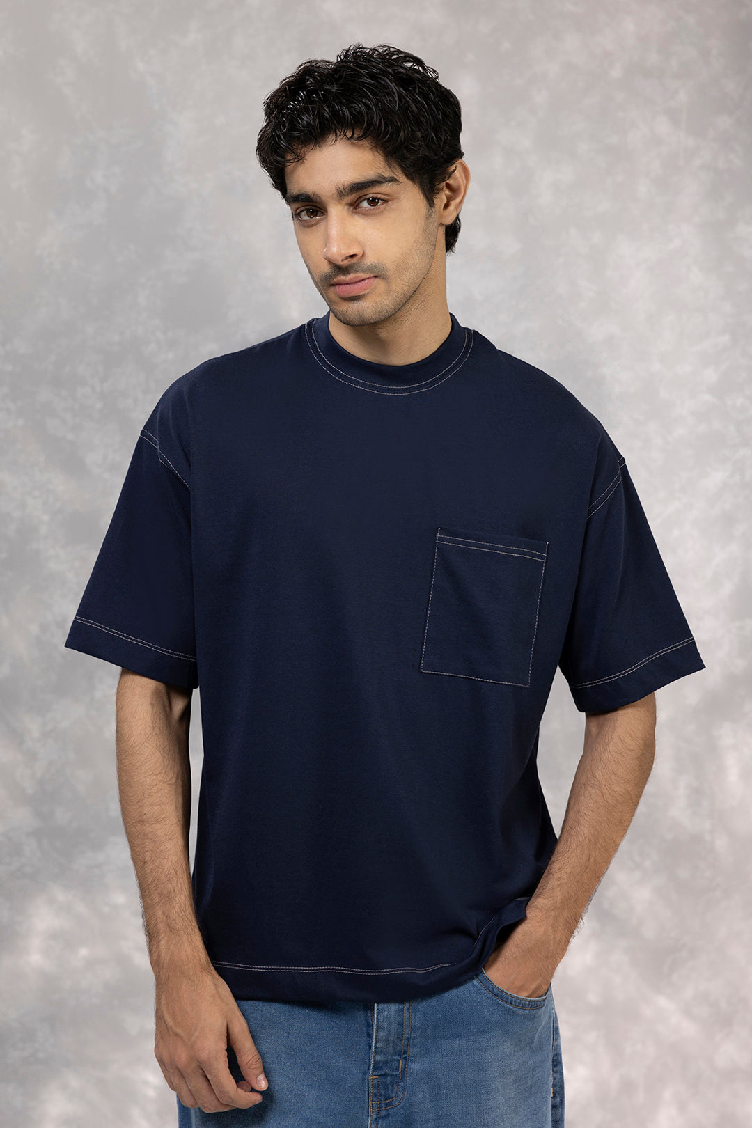 Basic Oversized Pocket T-Shirt - D087