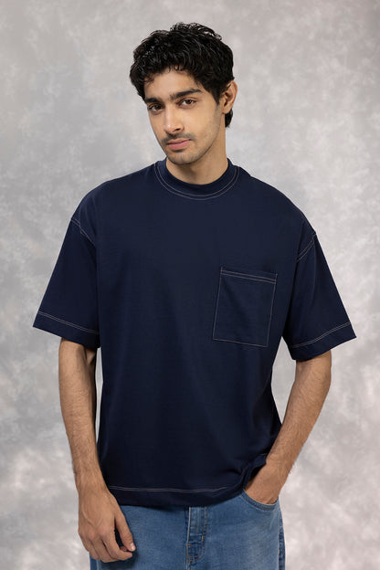 Basic Oversized Pocket T-Shirt - D087
