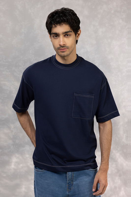 Basic Oversized Pocket T-Shirt - D087