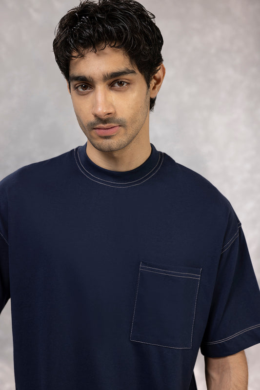 Basic Oversized Pocket T-Shirt - D087