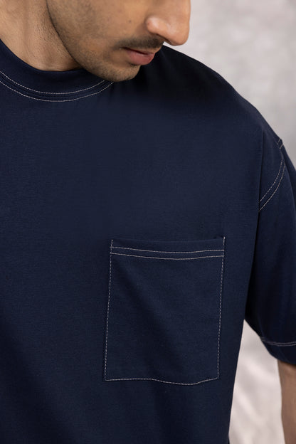 Basic Oversized Pocket T-Shirt - D087