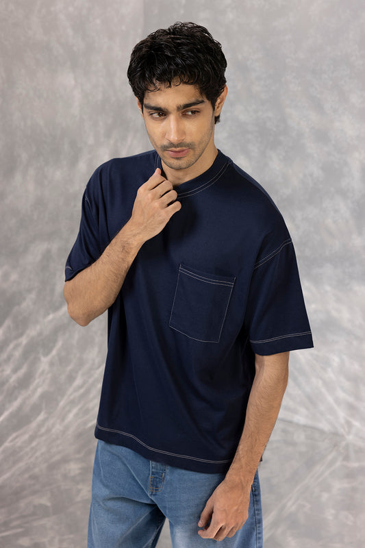 Basic Oversized Pocket T-Shirt - D087