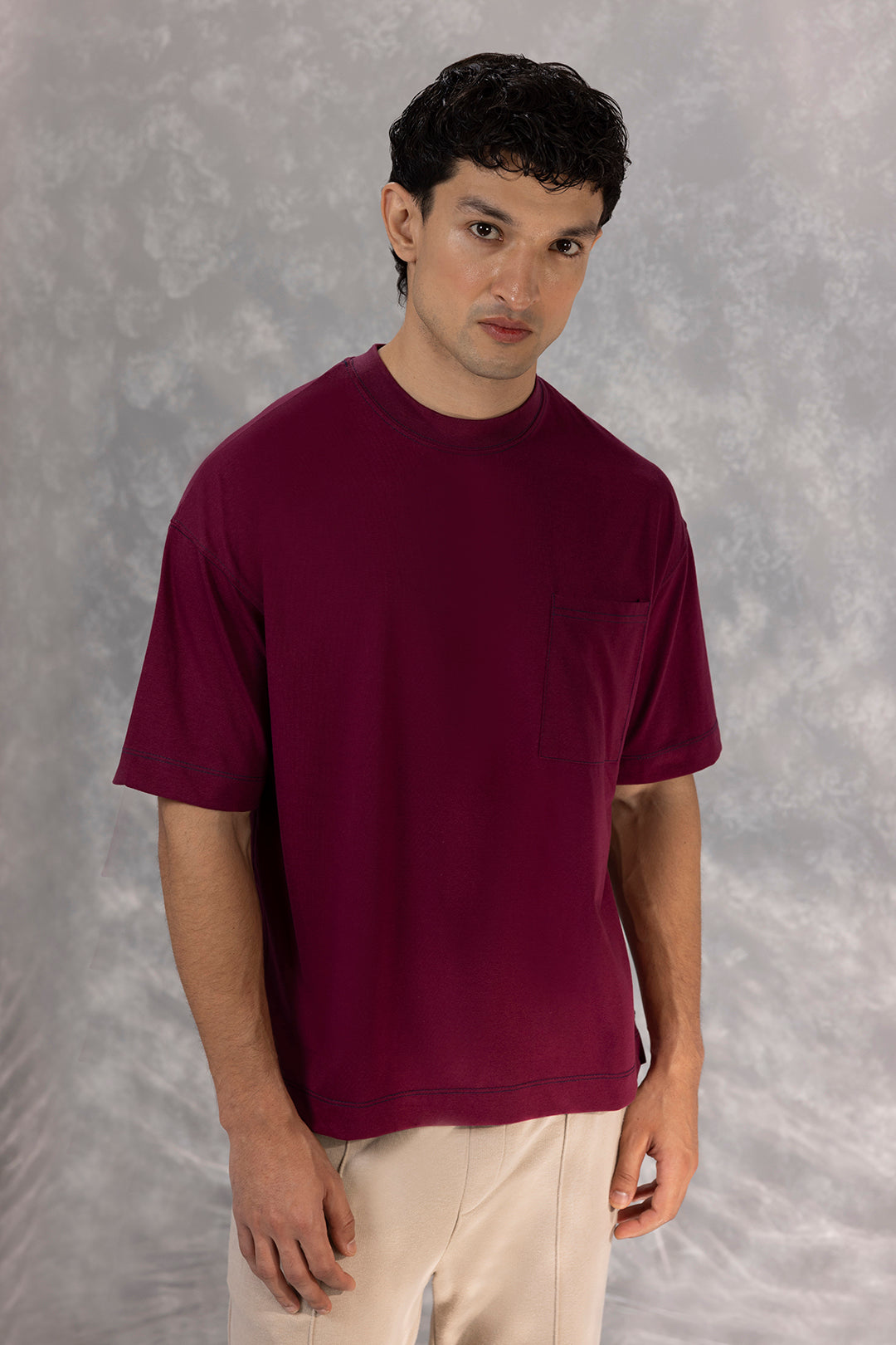 Basic Oversized Pocket T-Shirt - D105