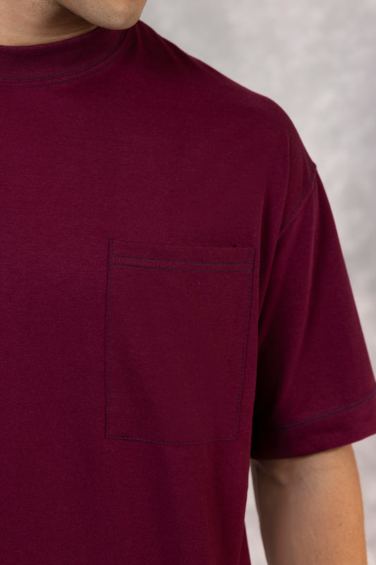 Basic Oversized Pocket T-Shirt - D105