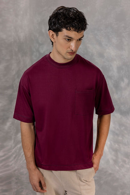 Basic Oversized Pocket T-Shirt - D105