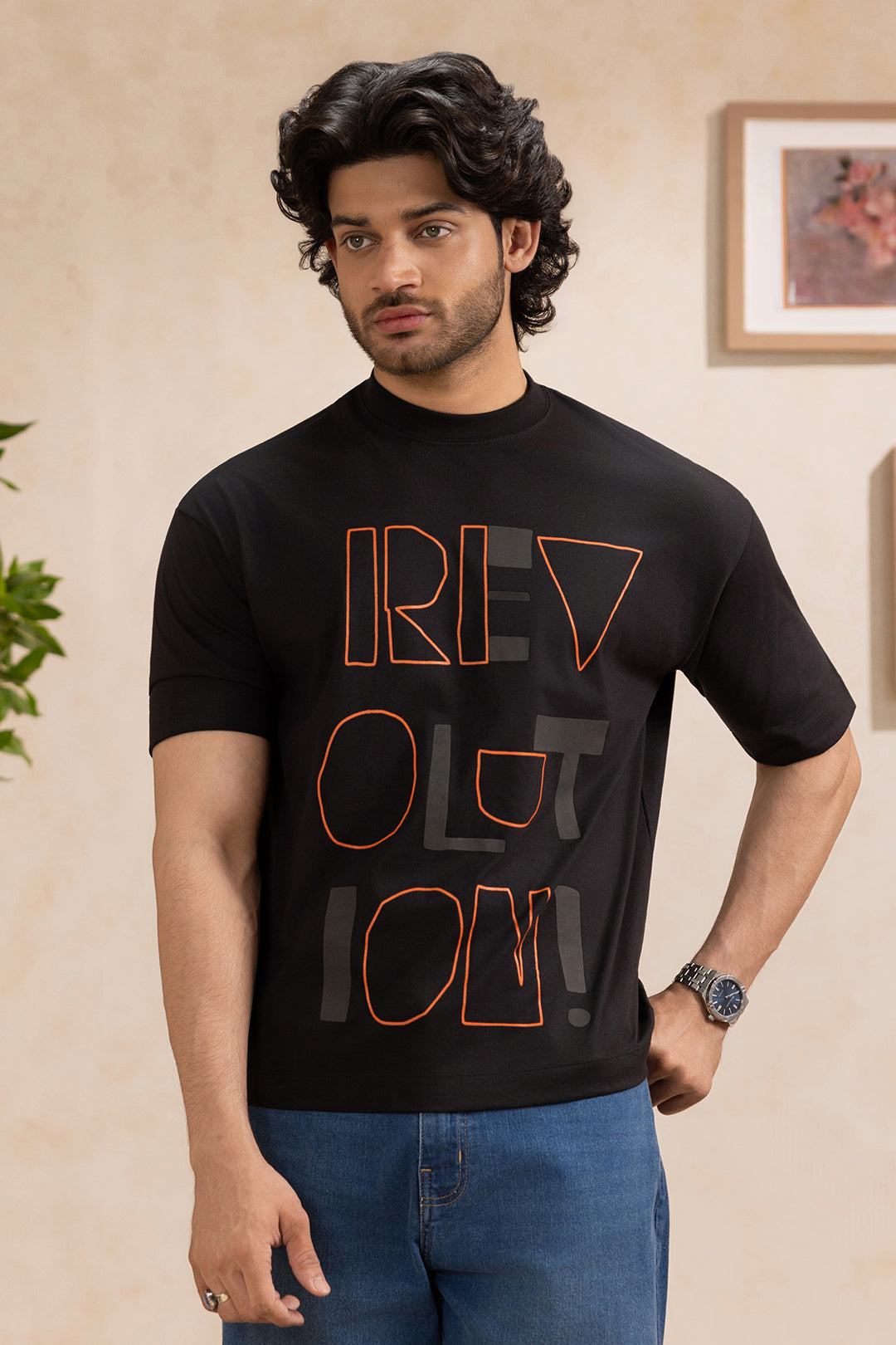 Oversized Graphic T-Shirt - D048