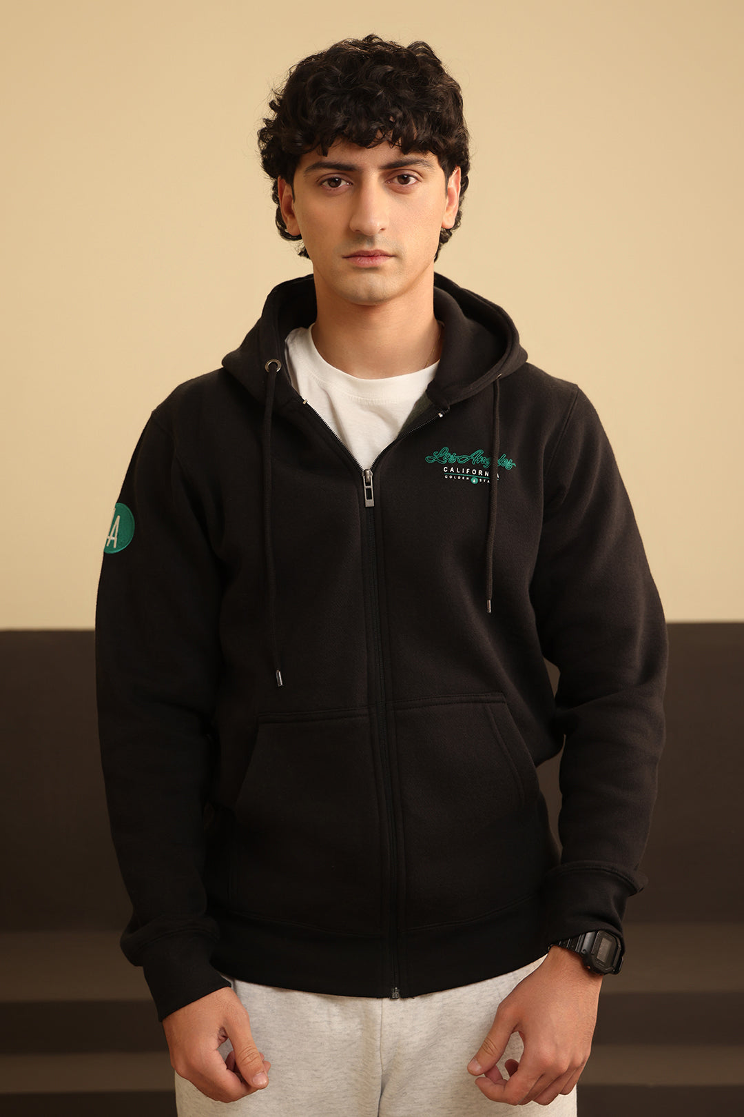 Graphic Zipper Hoodie - 5002