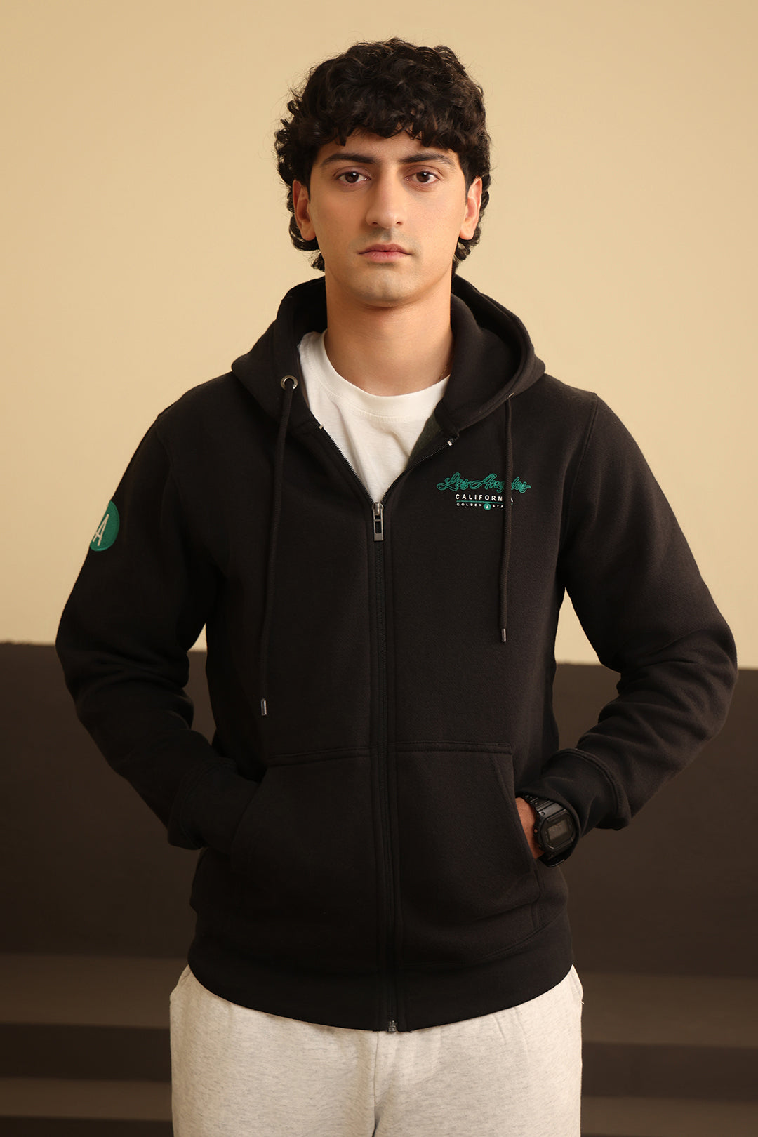 Graphic Zipper Hoodie - 5002