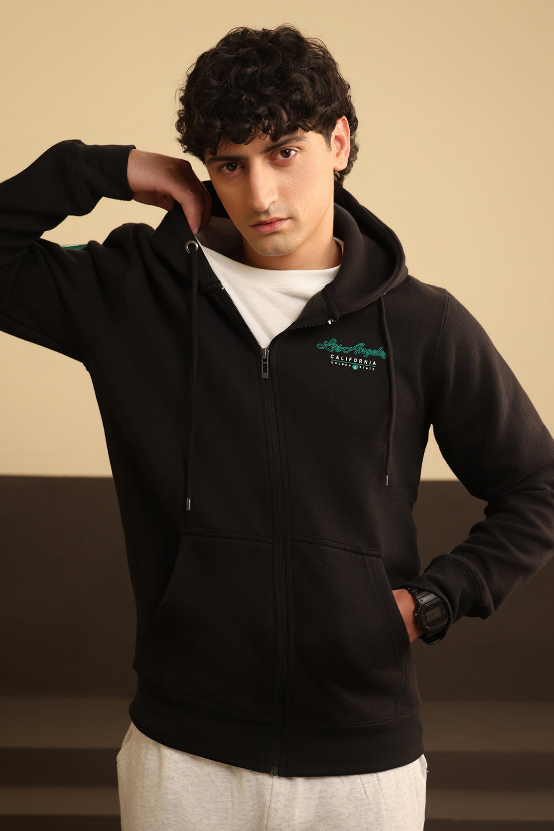 Graphic Zipper Hoodie - 5002