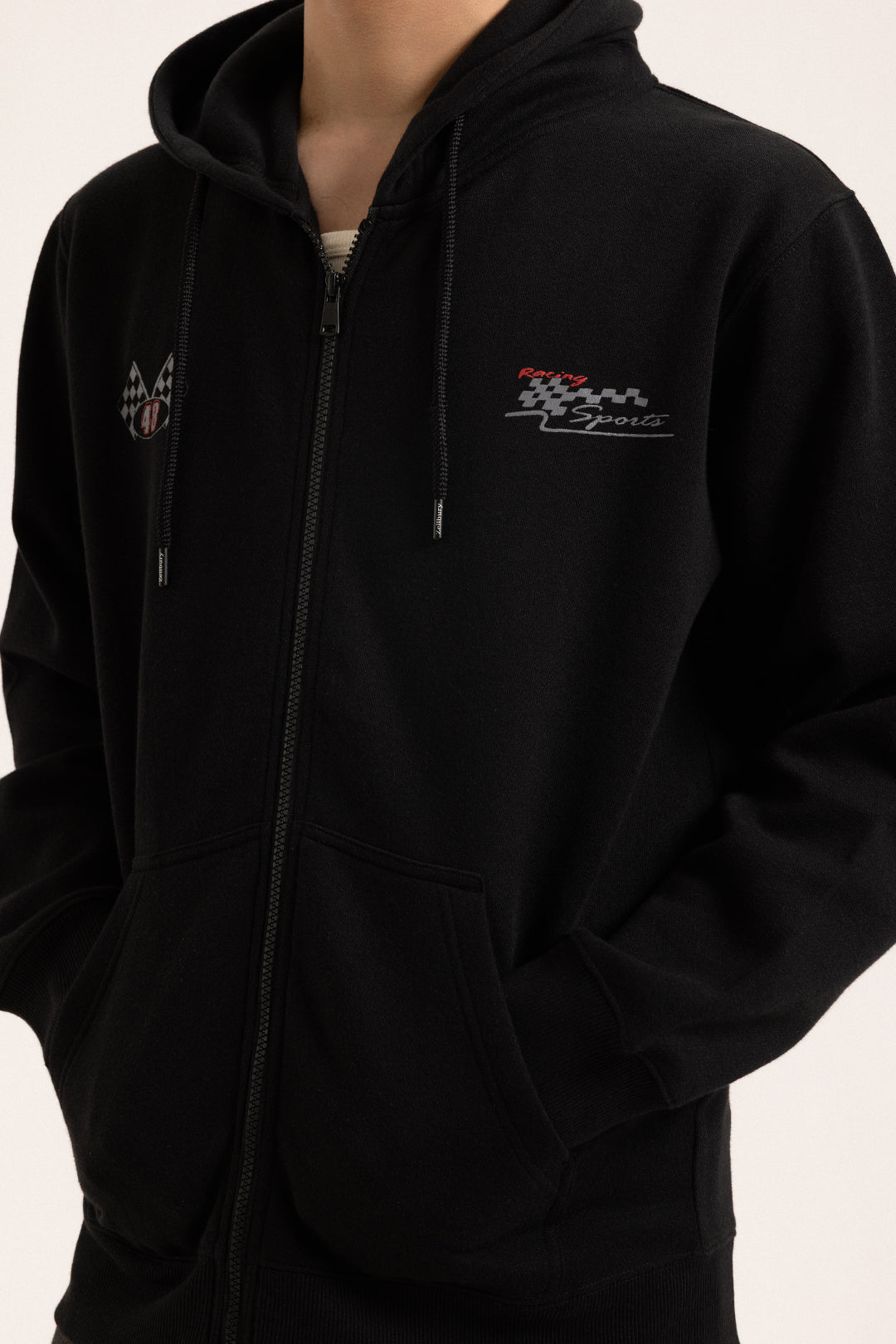 Graphic Zipper Hoodie - 5013