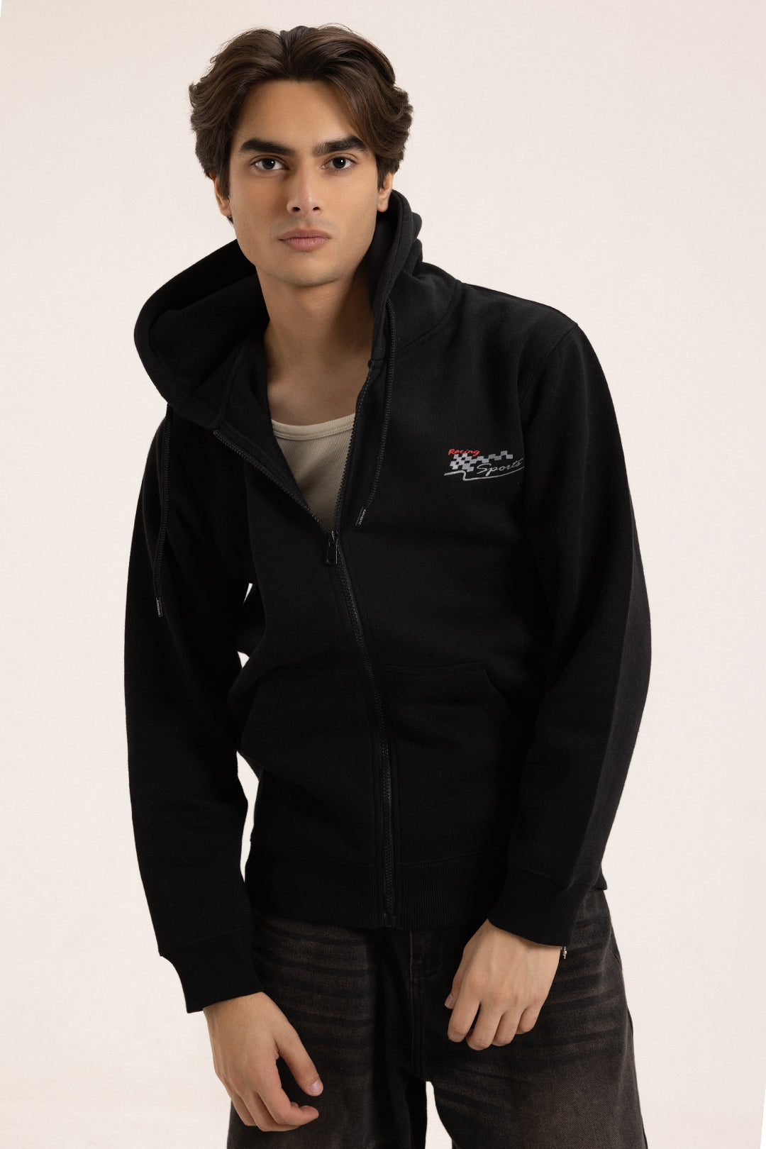 Graphic Zipper Hoodie - 5013