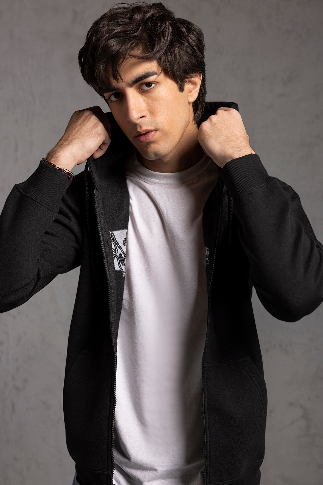 Graphic Zipper Hoodie - 5015