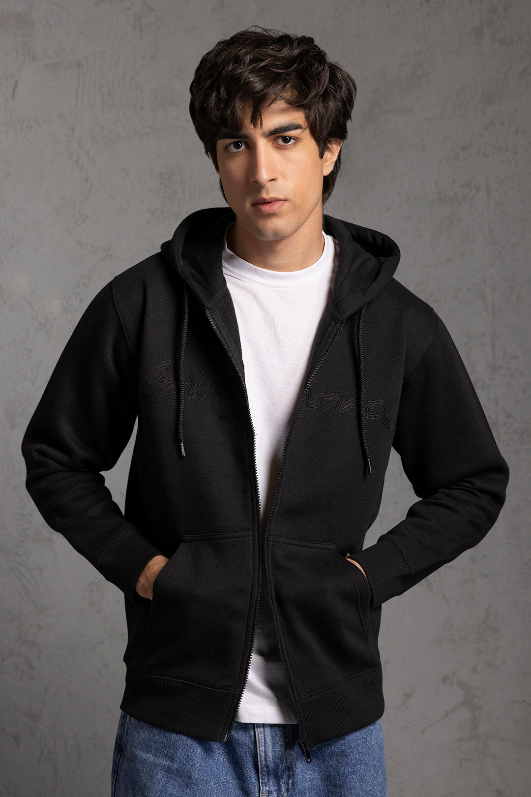 Graphic Zipper Hoodie - 5015