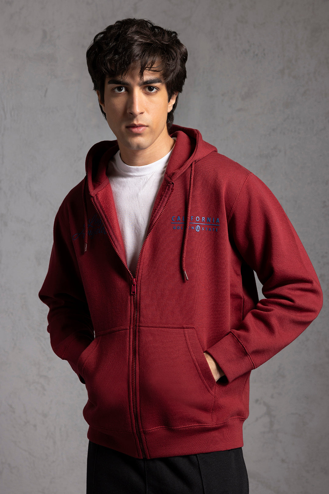 Graphic Zipper Hoodie - 5021