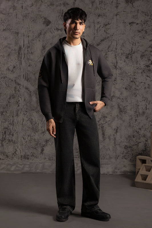 Graphic Zipper Hoodie - 5022