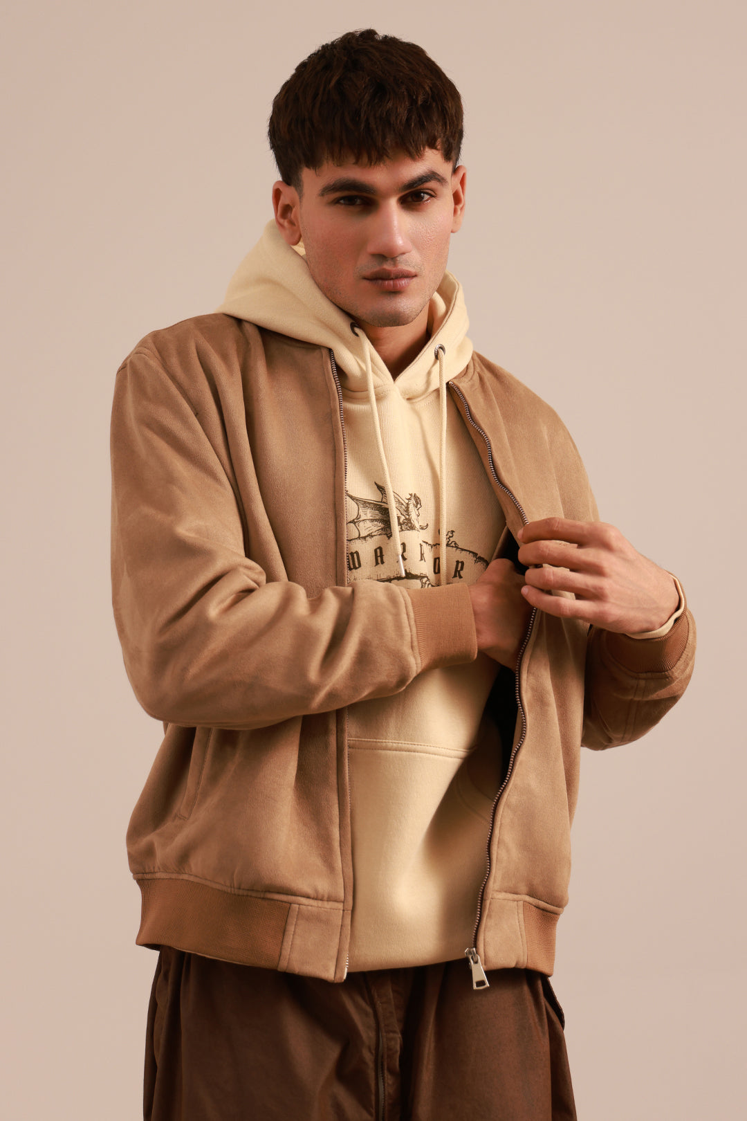 Men Outerwear Suedette Jackets