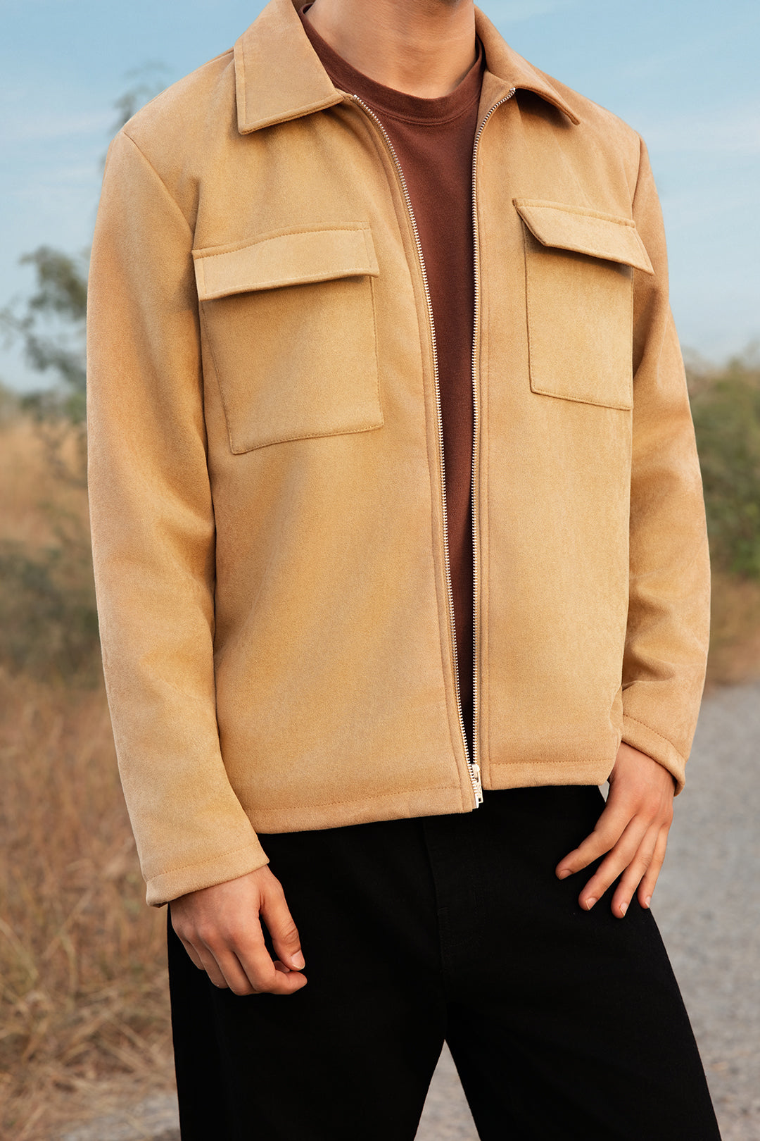 Faux Suede Jacket - 5008