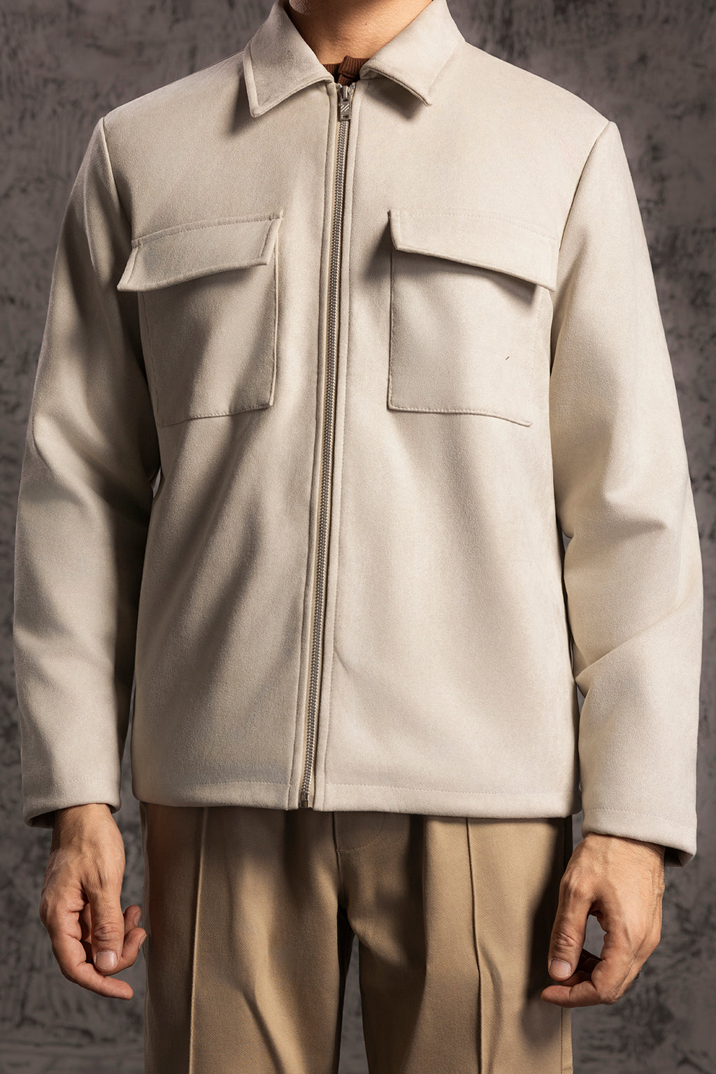 Faux Suede Jacket - 5008