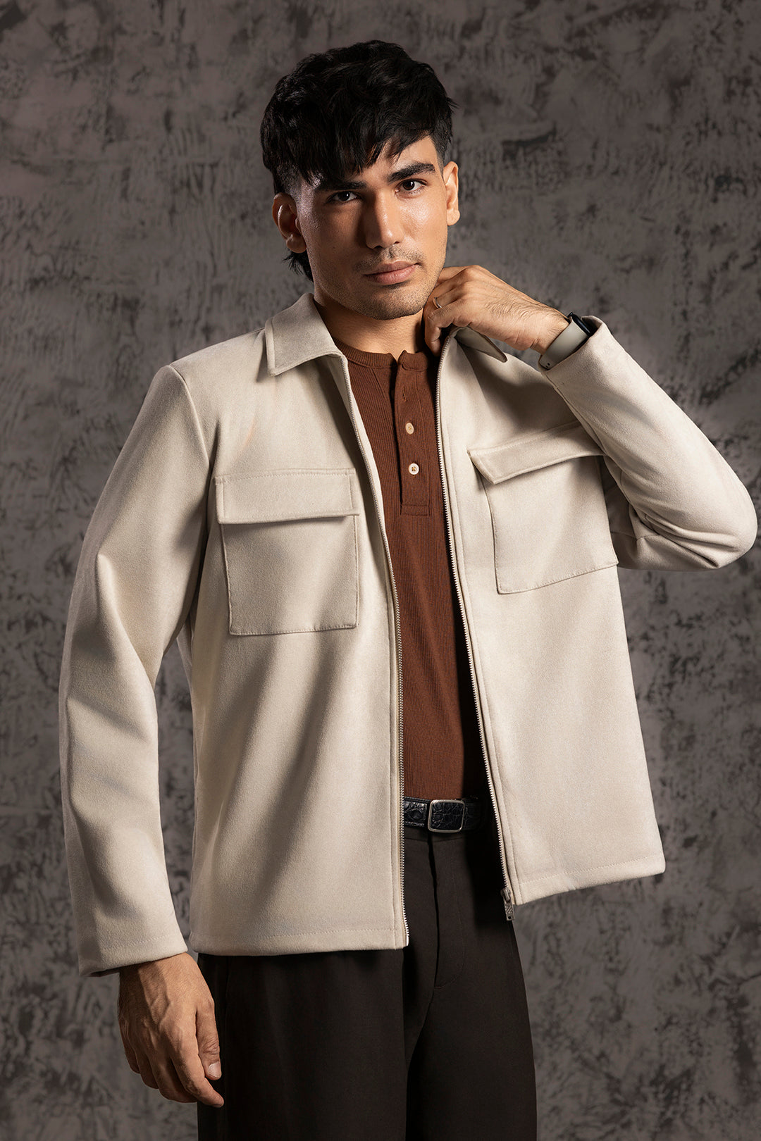 Faux Suede Jacket - 5008