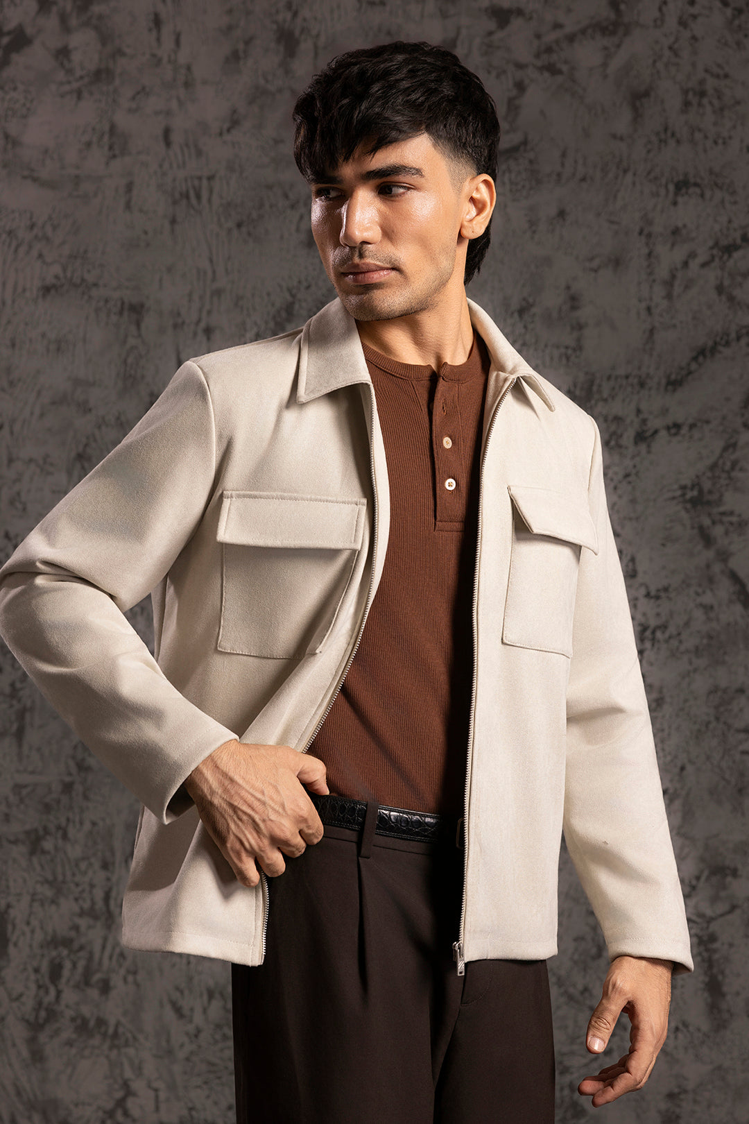 Faux Suede Jacket - 5008