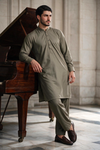 Slub Textured Shalwar Kameez - 2608