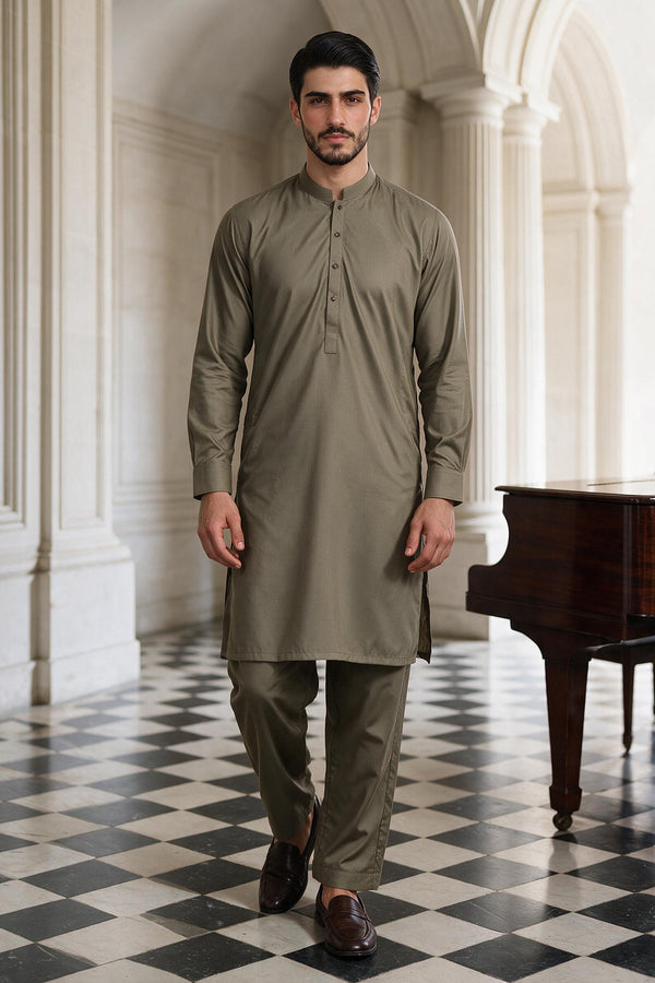 Slub Textured Shalwar Kameez - 2608