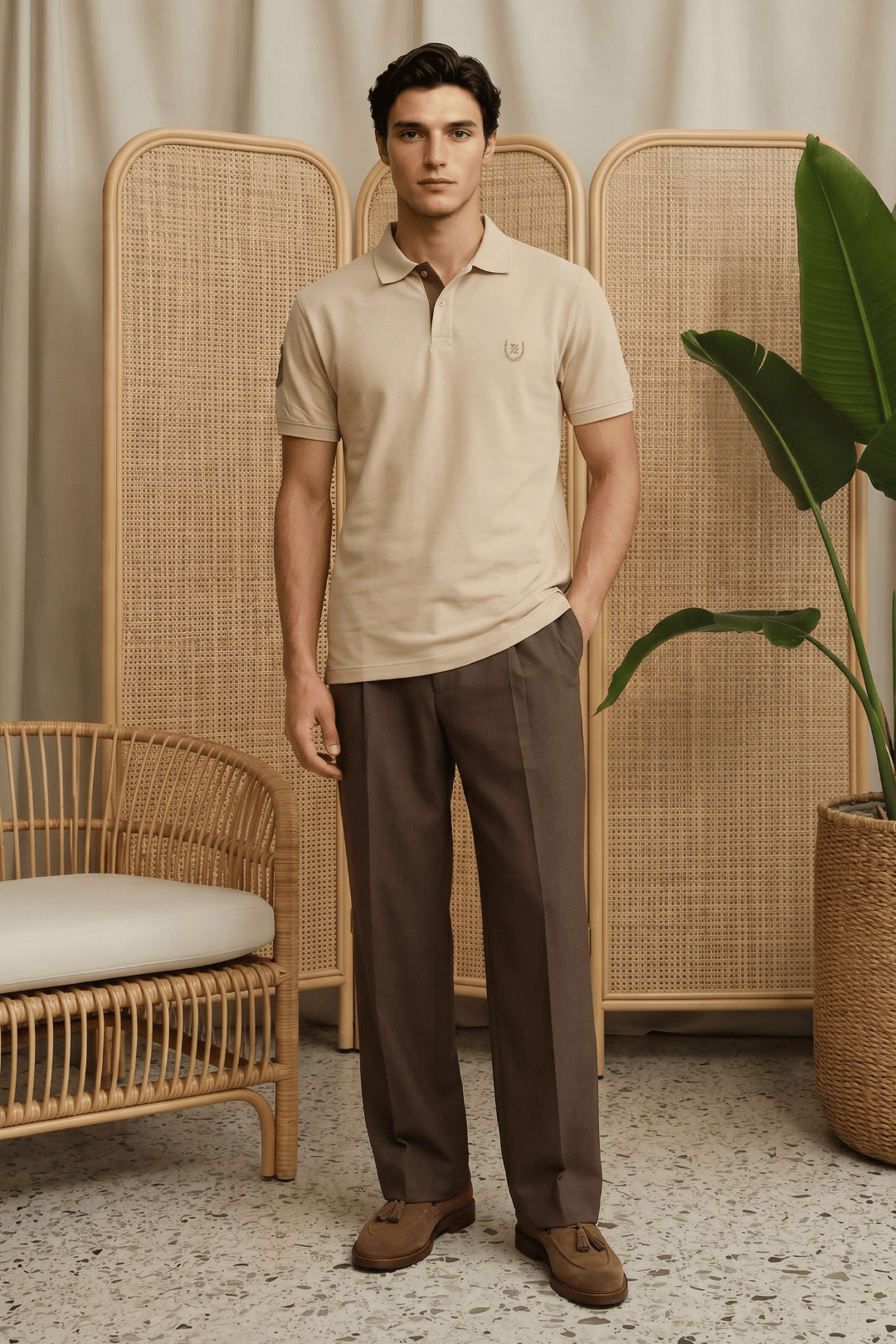 Contrast Placket Polo - 6001