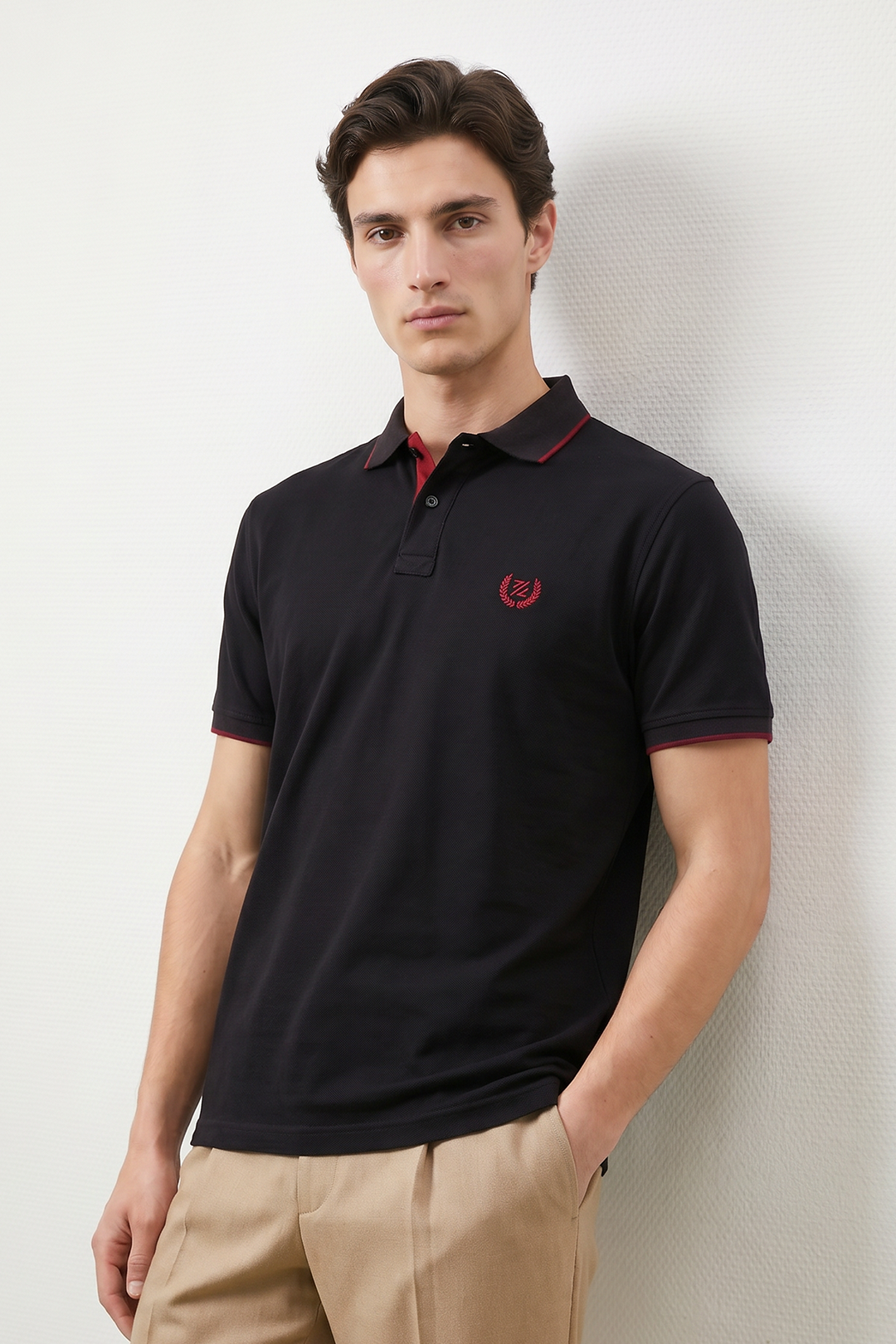 Contrast Placket Polo - 6001