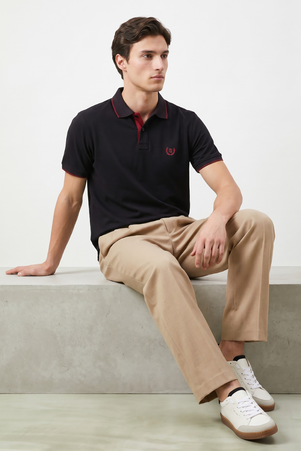 Contrast Placket Polo - 6001