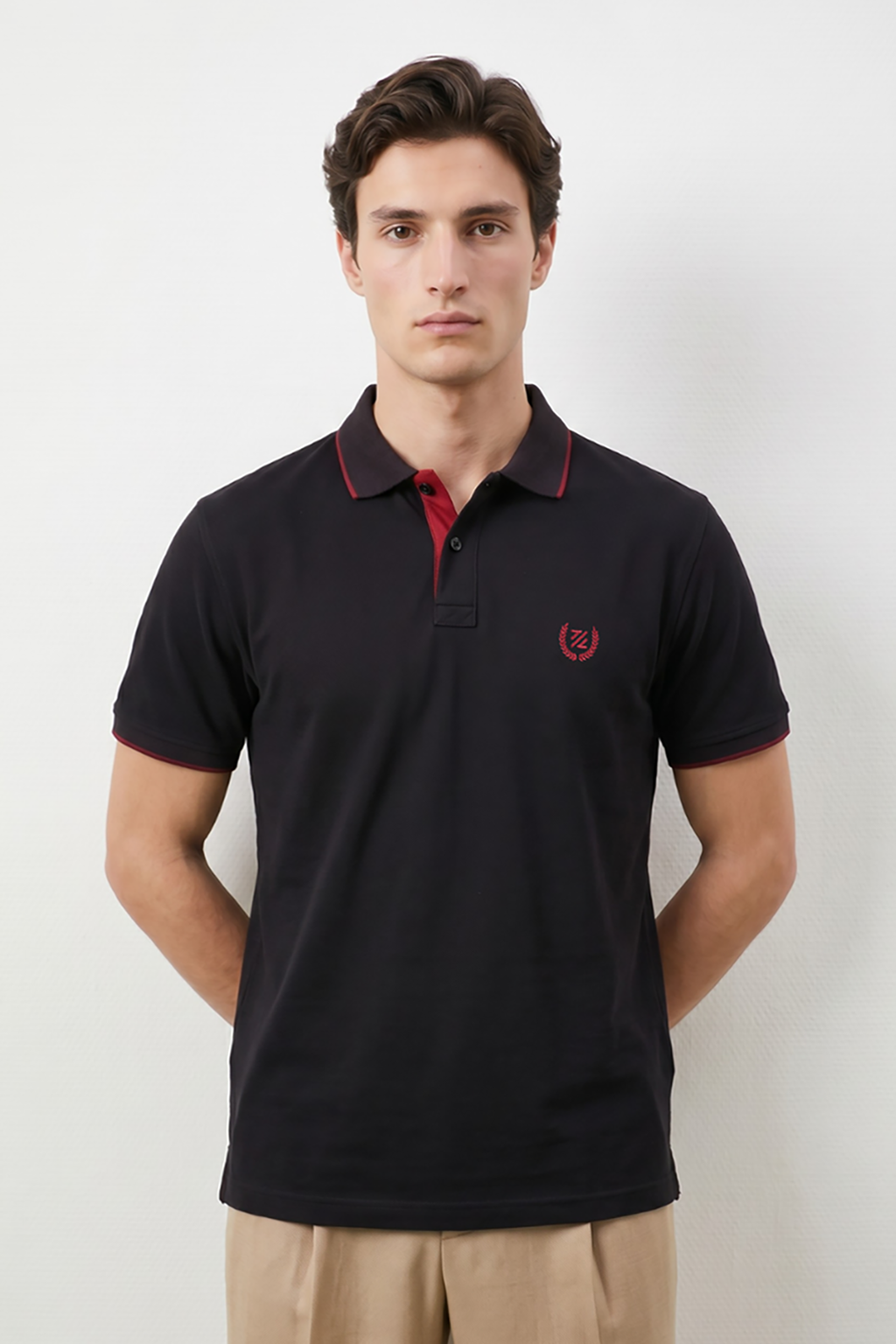 Contrast Placket Polo - 6001