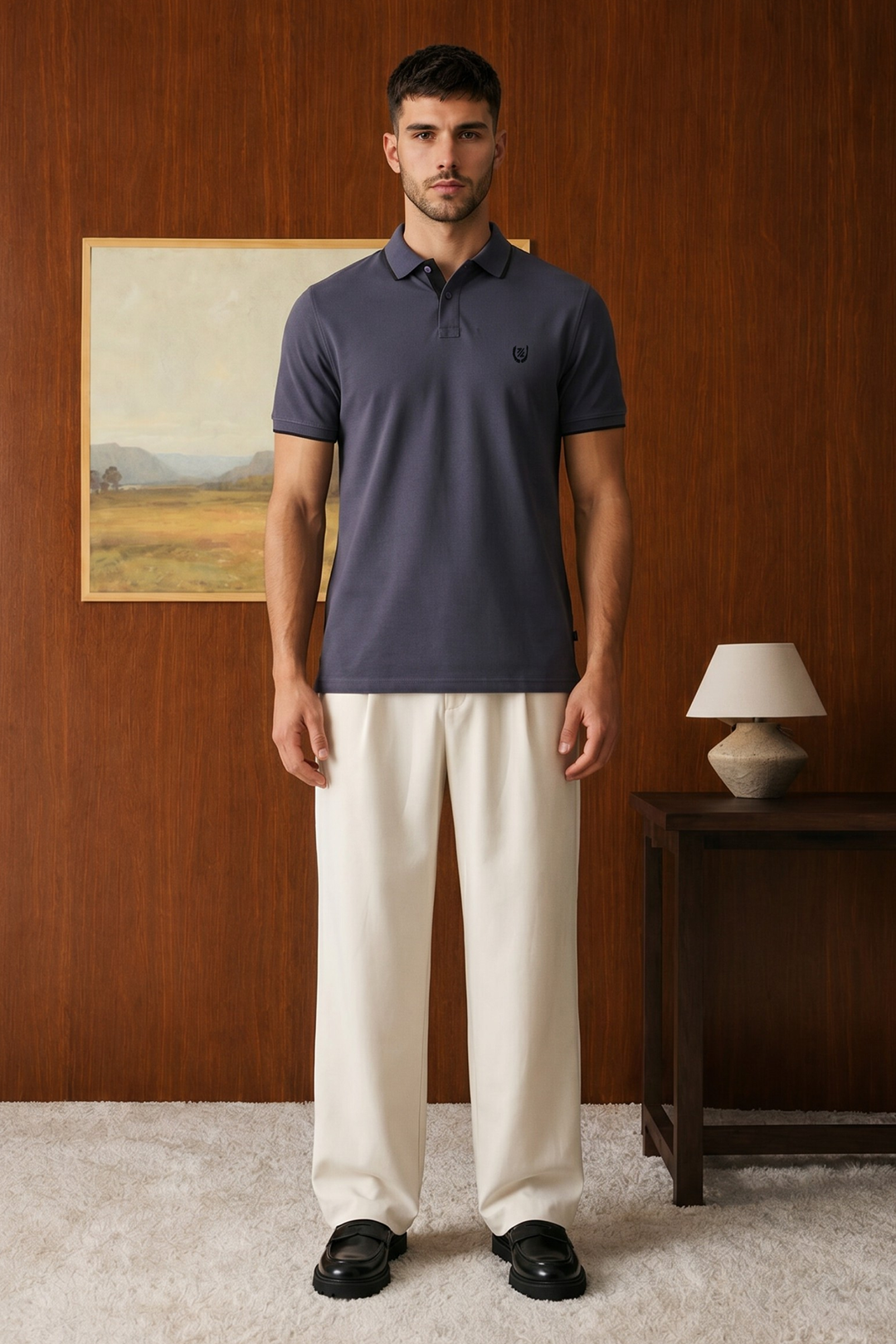 Contrast Placket Polo - 6001