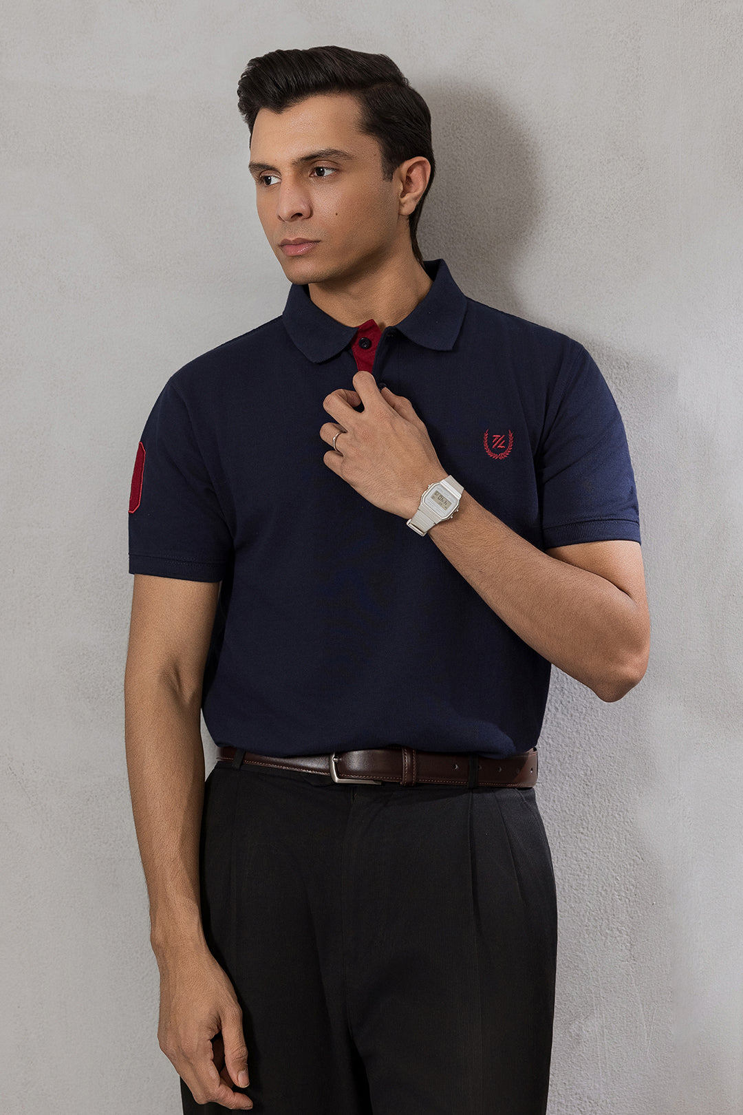 Contrast Placket Polo - 6004