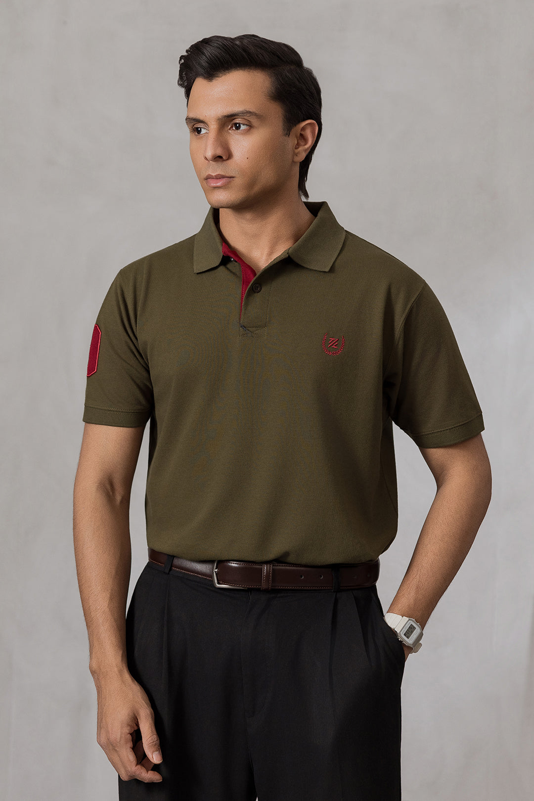Contrast Placket Polo - 6004