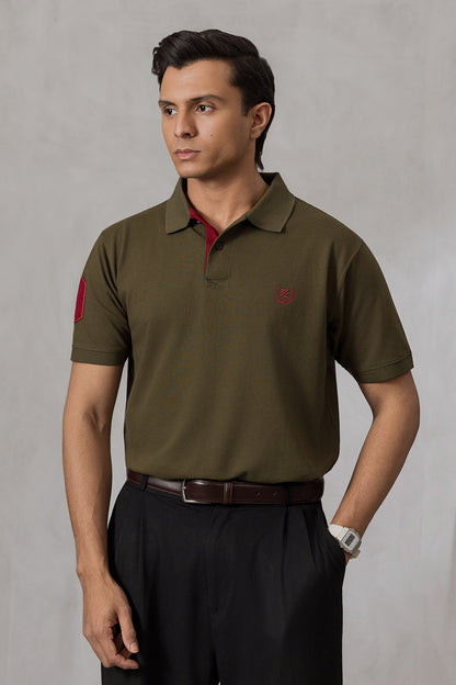 Contrast Placket Polo - 6004