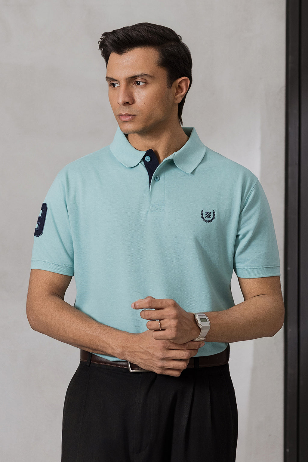 Contrast Placket Polo - 6004