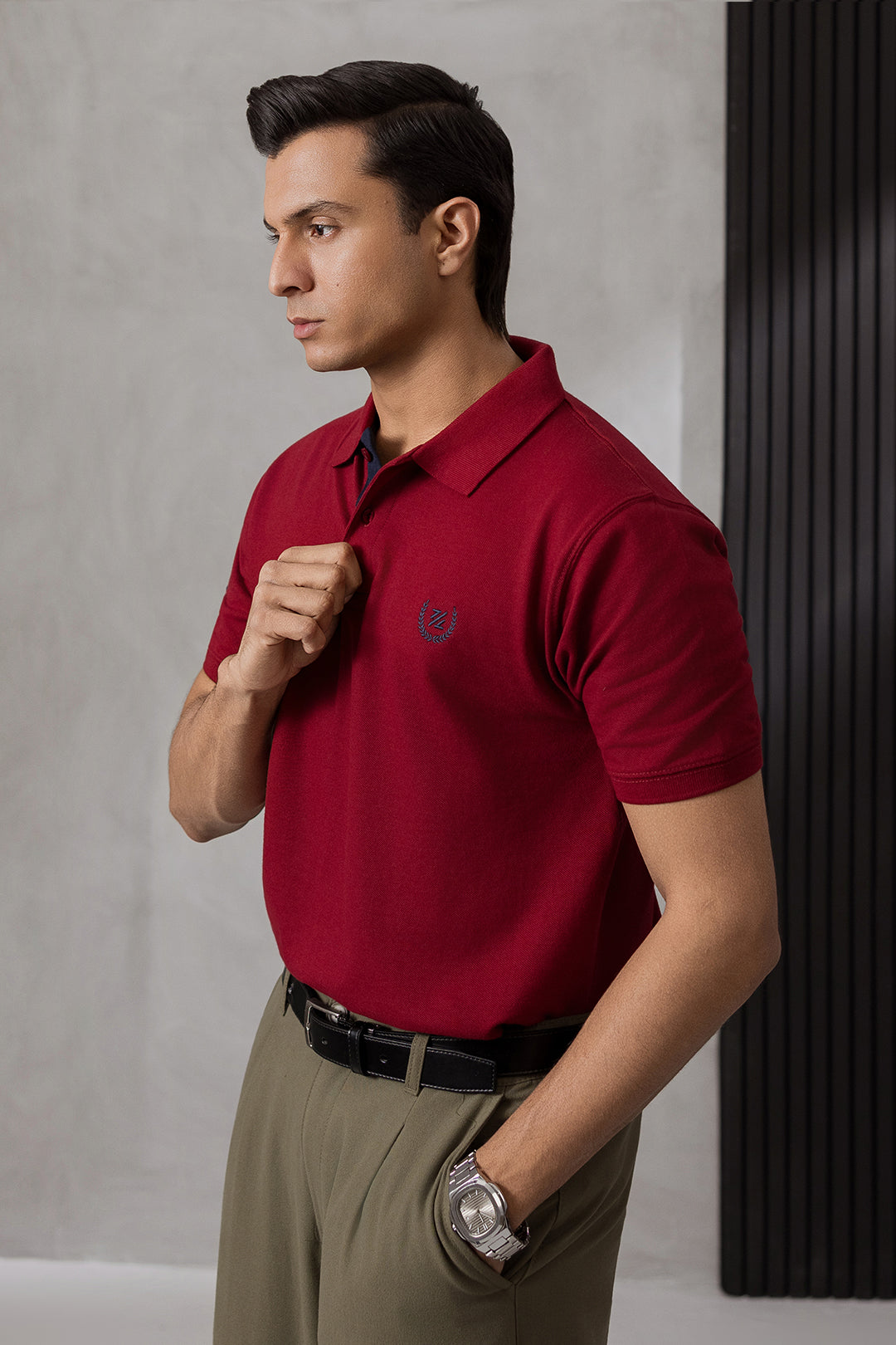 Contrast Placket Polo - 6004