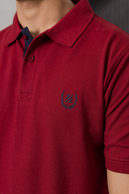 Contrast Placket Polo - 6004