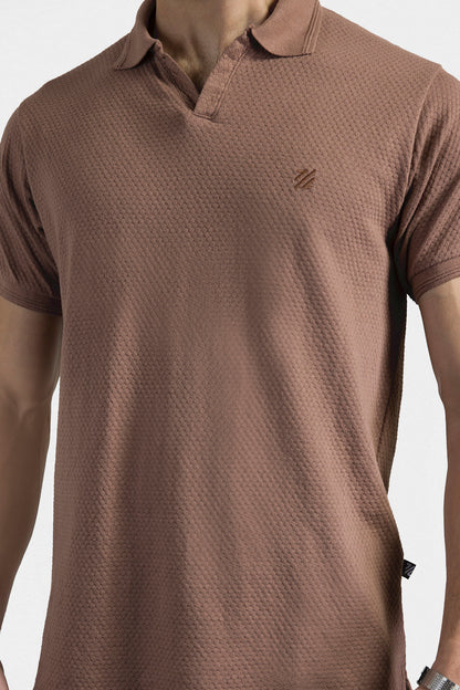 Textured Johnny Collar Polo - 5004