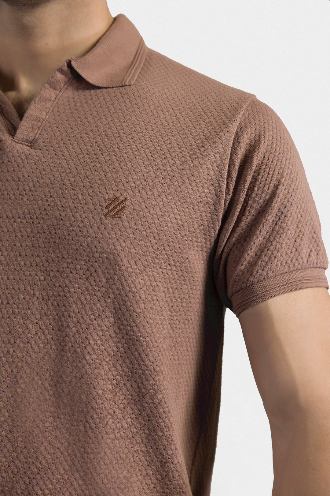 Textured Johnny Collar Polo - 5004