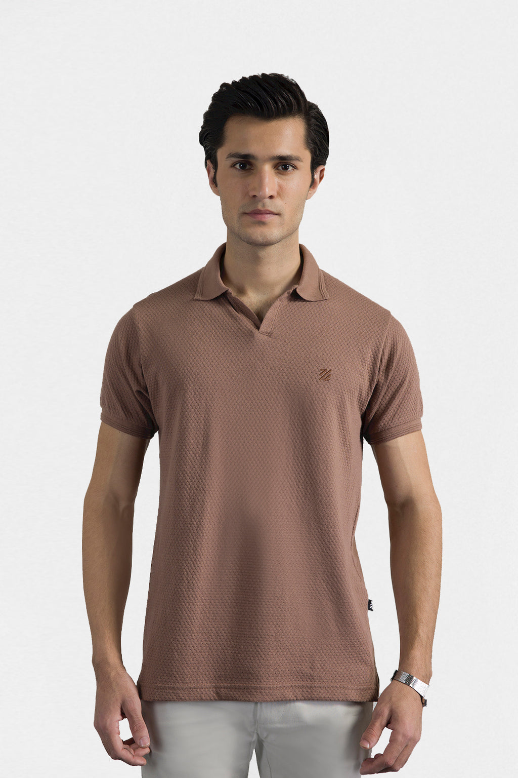 Textured Johnny Collar Polo - 5004