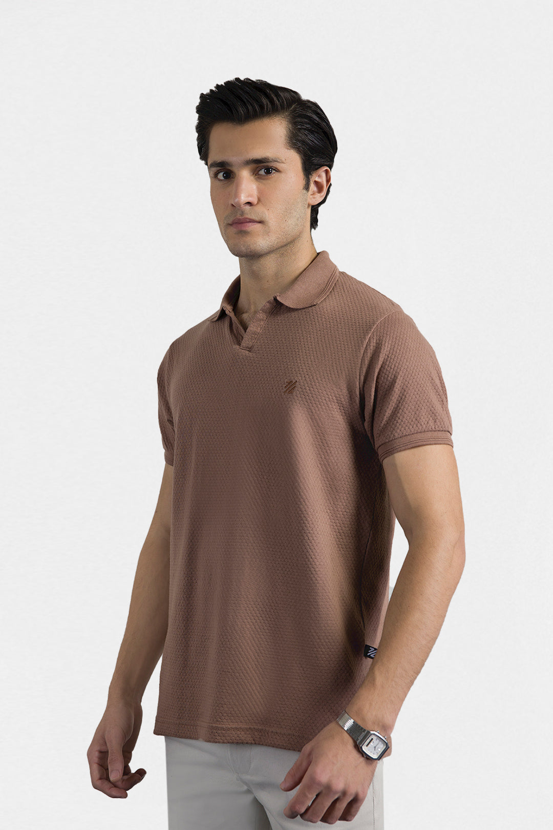 Textured Johnny Collar Polo - 5004