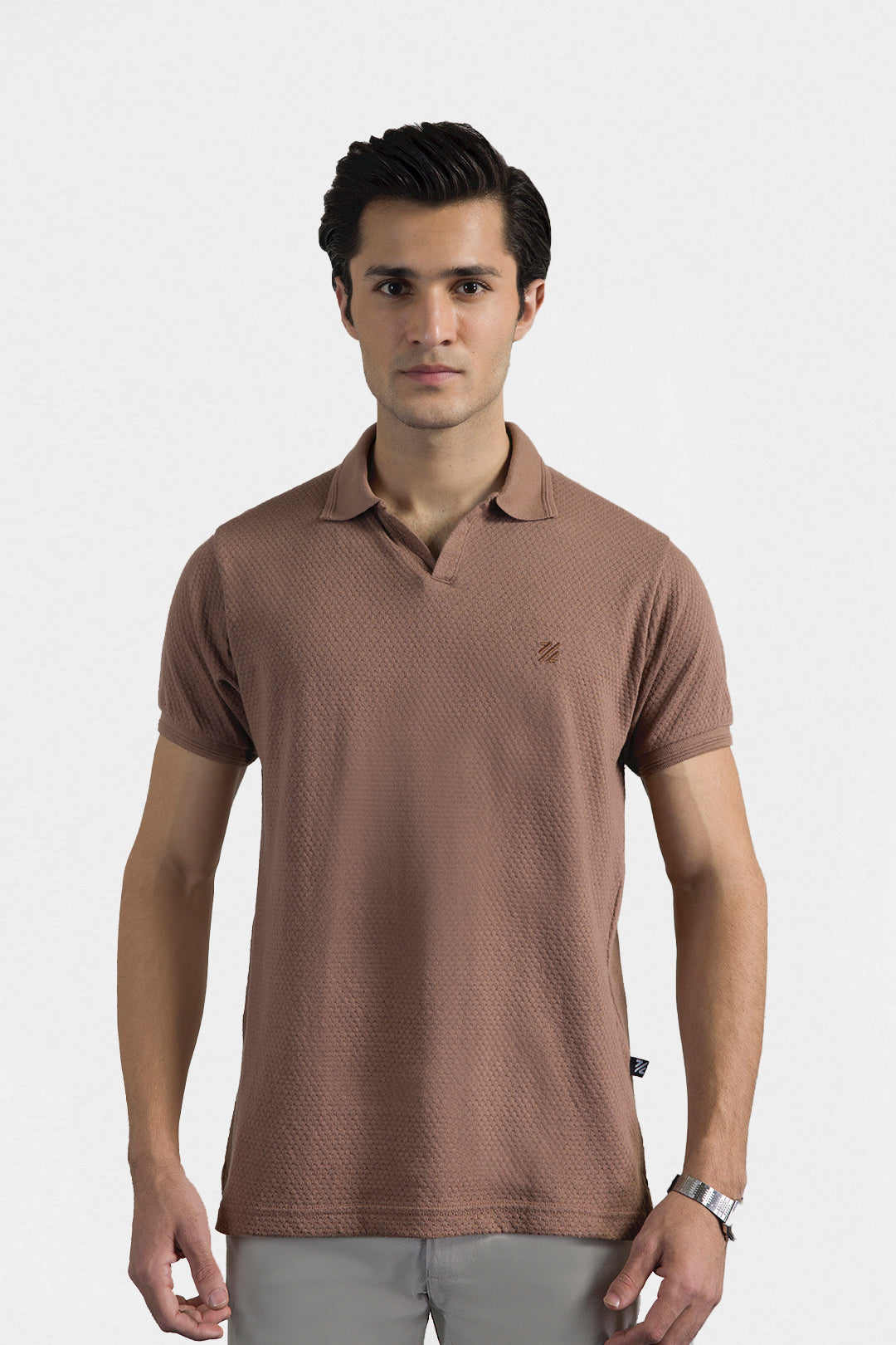 Textured Johnny Collar Polo - 5004