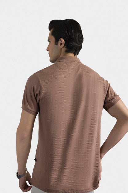 Textured Johnny Collar Polo - 5004