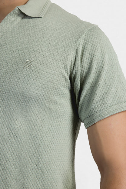 Textured Johnny Collar Polo - 5004
