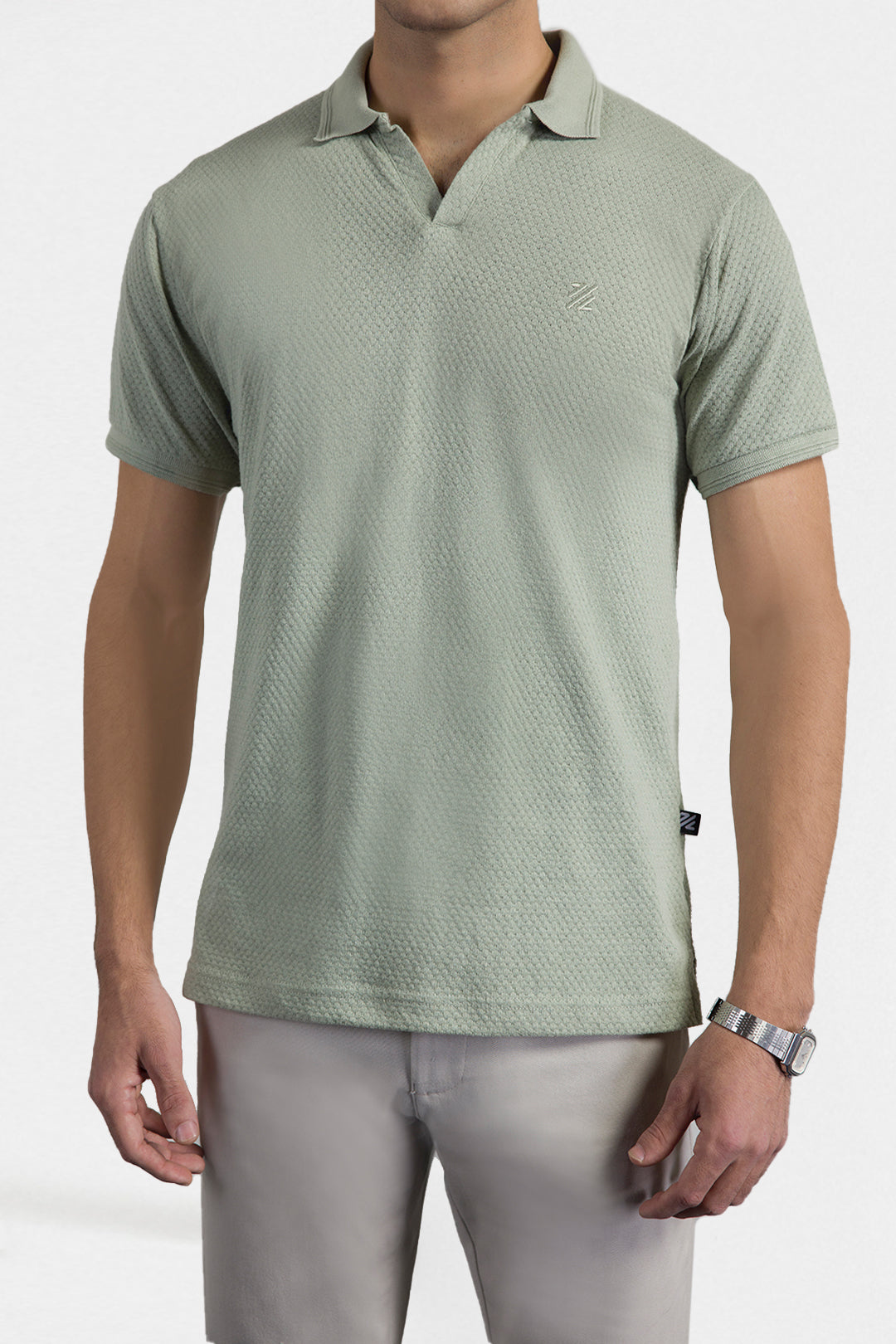 Textured Johnny Collar Polo - 5004