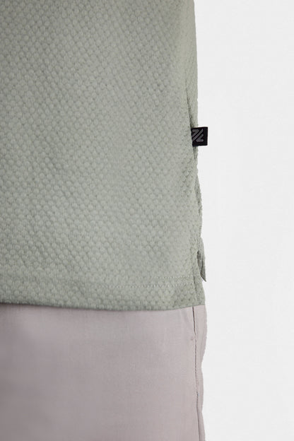 Textured Johnny Collar Polo - 5004