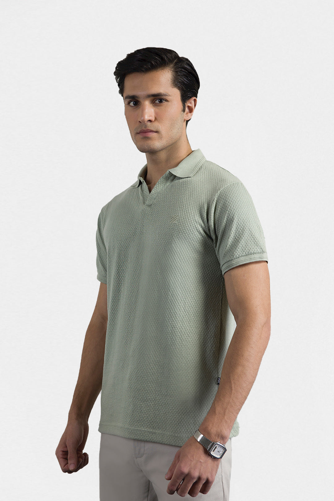 Textured Johnny Collar Polo - 5004