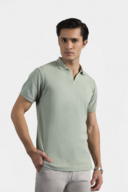 Textured Johnny Collar Polo - 5004